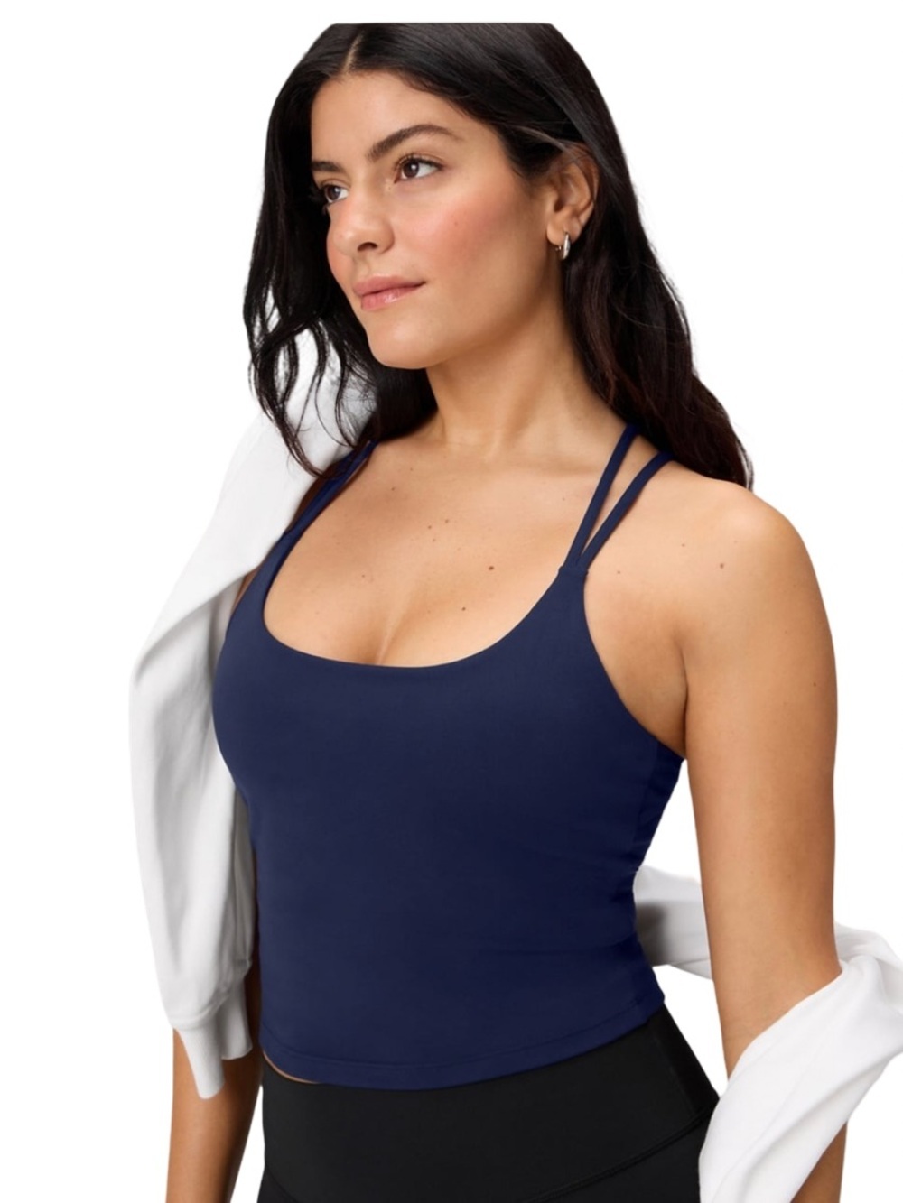 Fabletics Navy Principal Built In Bra Tank NWT Size L